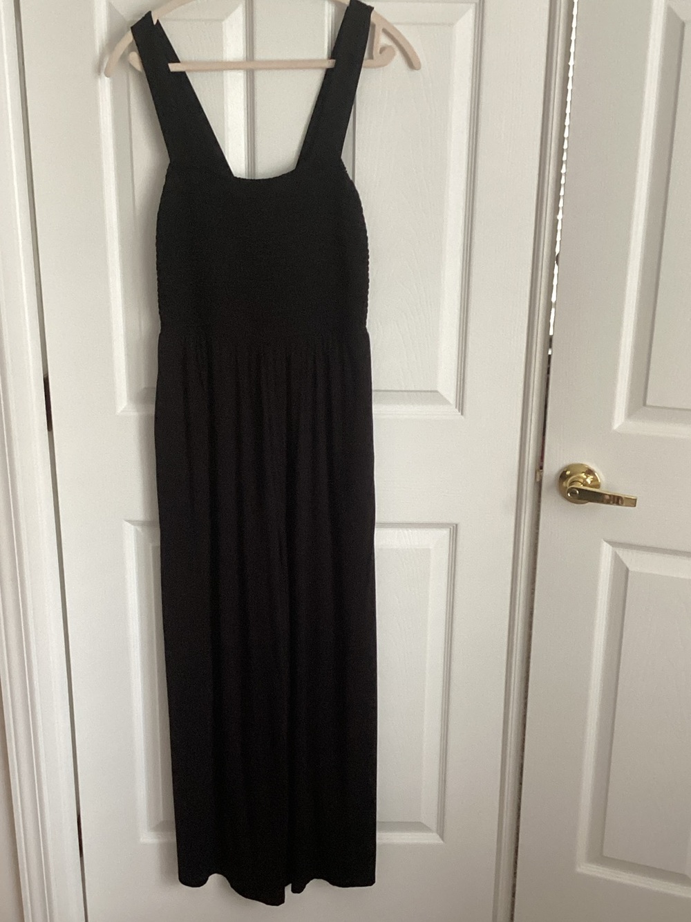 loft smocked tank wide leg jumpsuit m